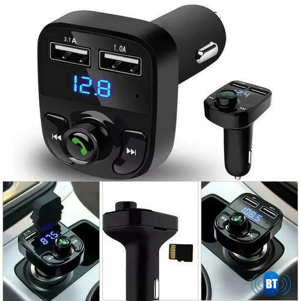FM transmitter LED display in vehicle dashboard